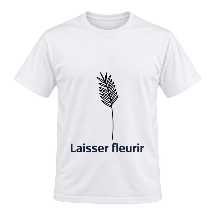 T-shirt — Fleurs des champs — Devant — Blanc
